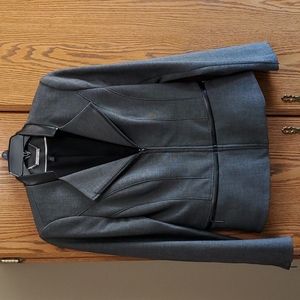 White House Black Market Sz 4 blazer with Vegan leather trim